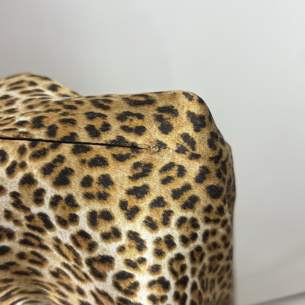Guess by Marciano Silk Leopard Print Dress Sleeveless V-Neck Bodycon Midi Glam - Picture 10 of 11